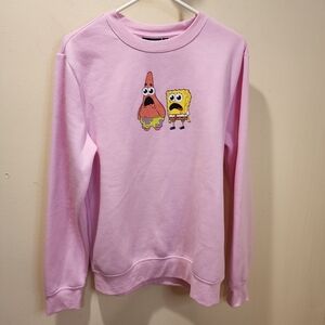 Nickelodeon pink Sponge Bob Pullover Crew Neck Sweater Size S